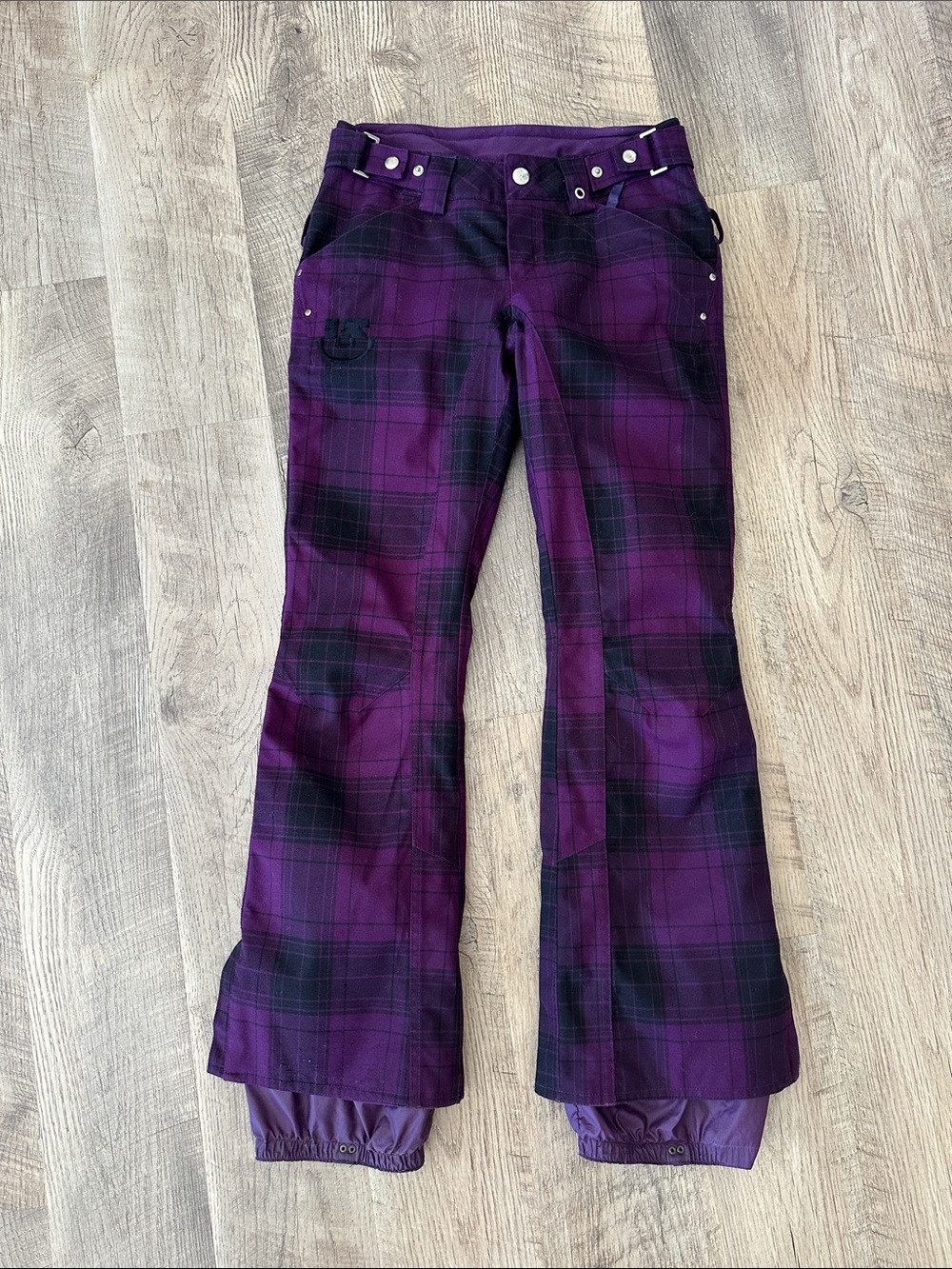Women’s Burton Dry Ride Purple Plaid Snow Pants